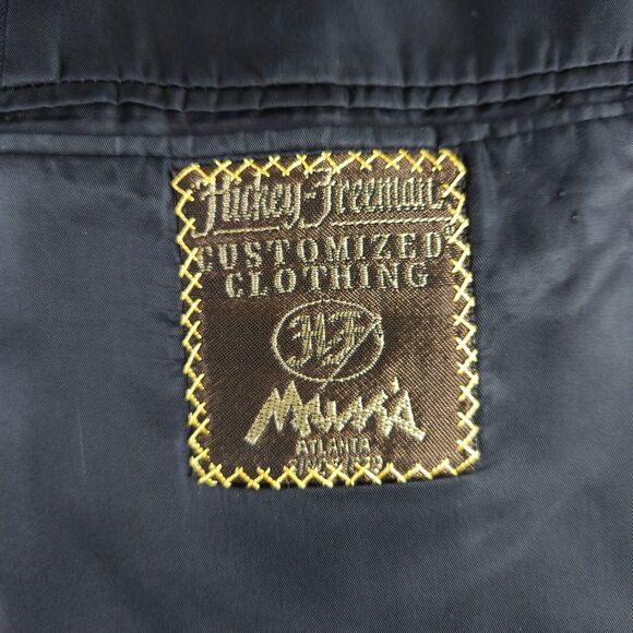 Hickey Freeman Mens 44L Navy Pinstripe 2-Button Pure Wool Sports Coat Blazer - Picture 4 of 12